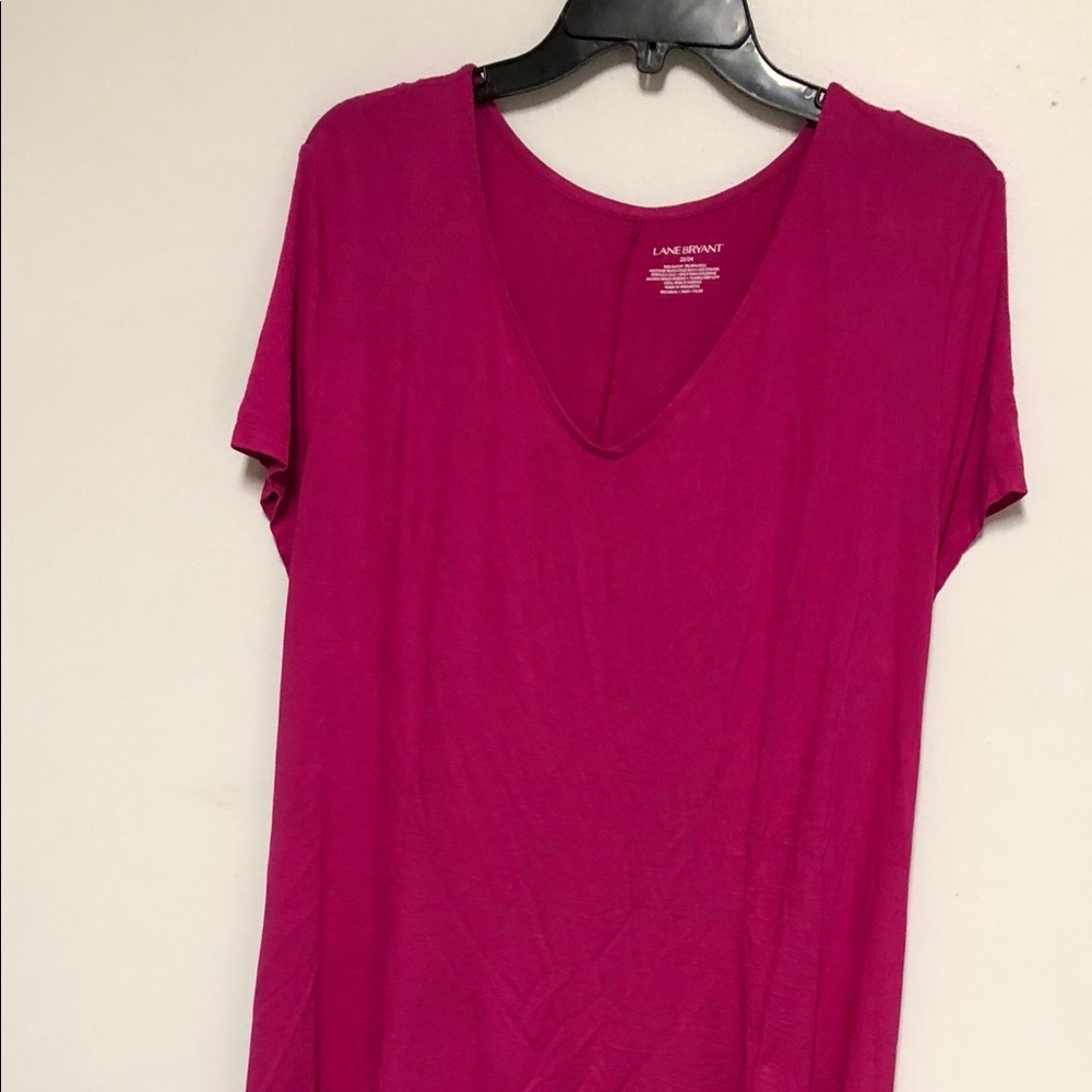 Lane Bryant Fuchsia Ribbon Corset Top Blouse 22/24